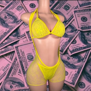Exotic Dancewear Two Piece Fishnet Set