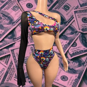 Halloween Exotic Dancewear One Piece Set