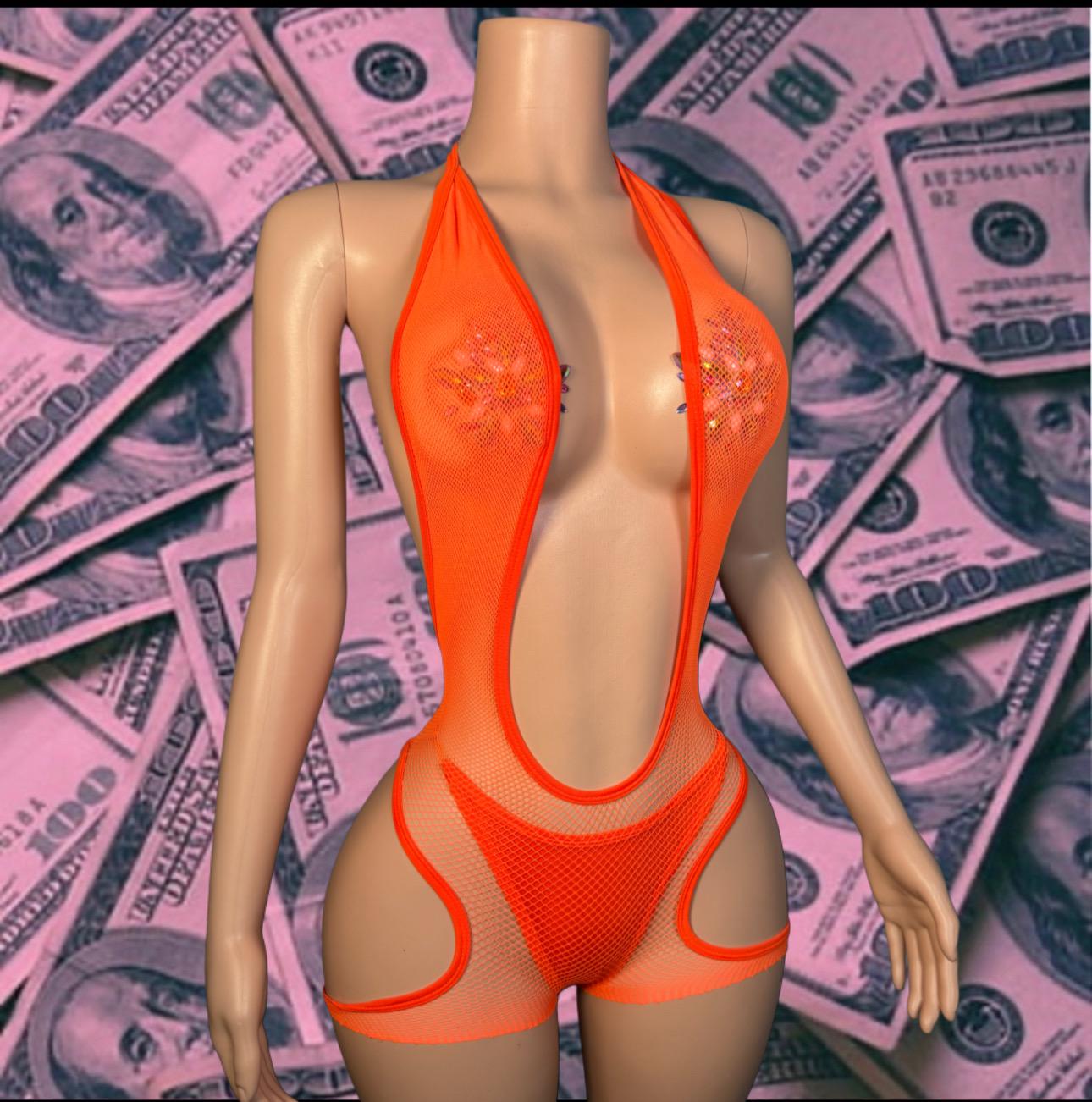 Exotic Dancewear One Piece Fishnet Set