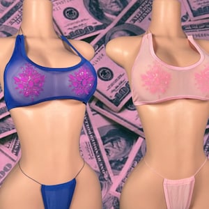 Exotic Dancewear Two Piece Mesh Set