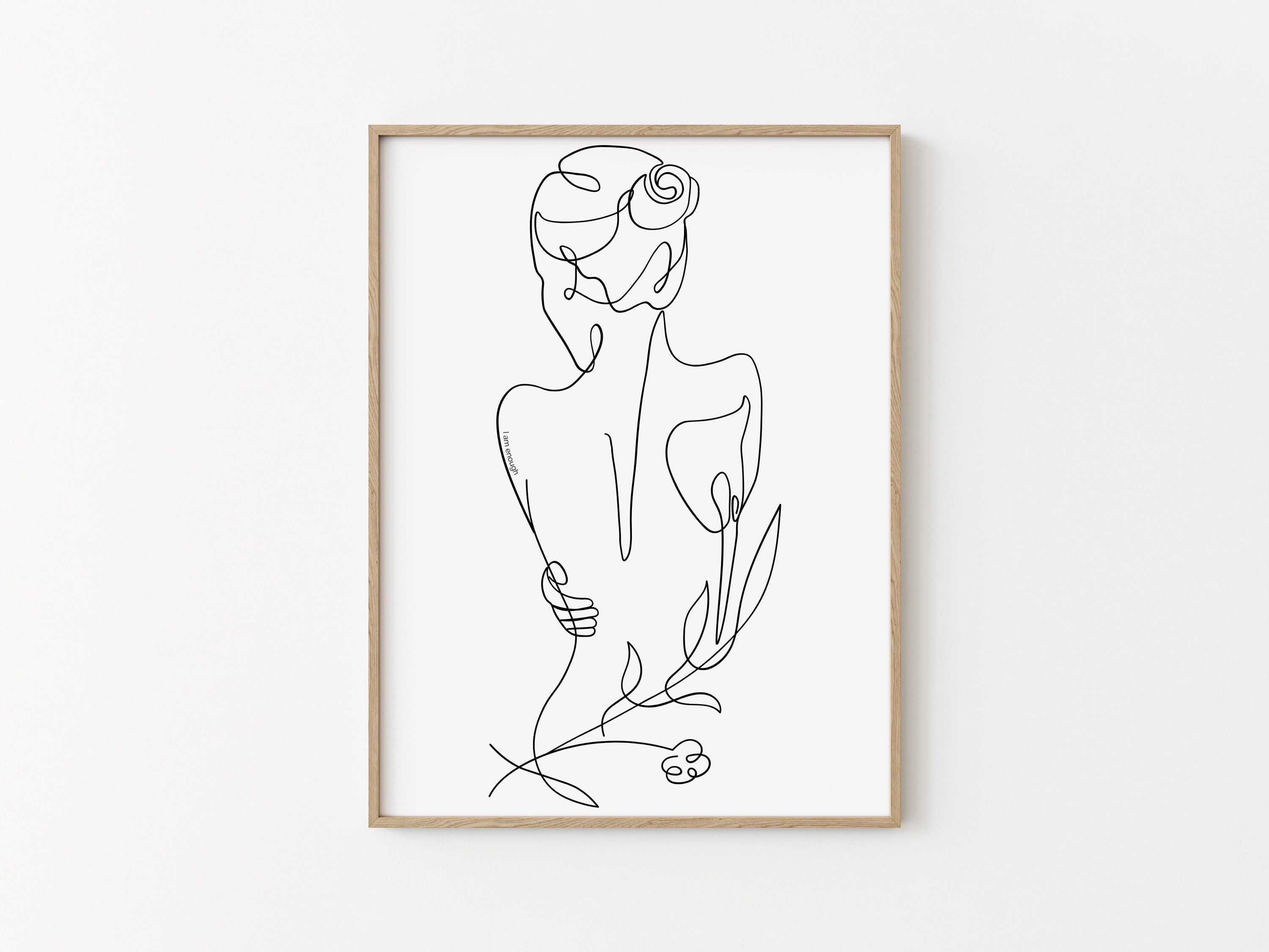 Woman Body Line Art, Minimalist Artwork Body Positivity Poster