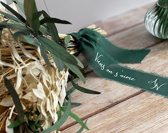 Lot De 3 Rubans De Mousseline Vert 4cm X 5m - Ruban Cadeau Élégant Pour Mariages, Baptêmes, Bouquets Et Emballages