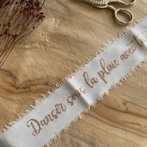 White Bridal Bouquet Ribbon - Chiffon (in stock) - “Dancing in the Rain with You”