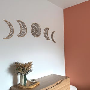 Guirlande Murale Lune - Phases Lunaires Moon Phase - Décoration Polymère Blanc