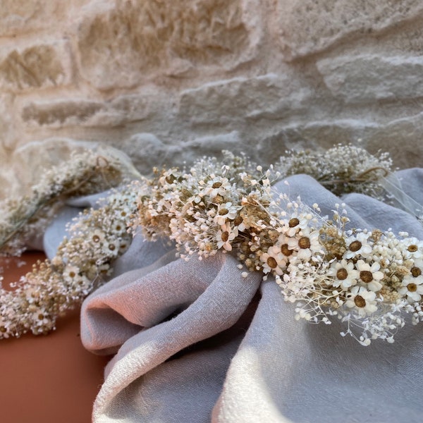 Couronne de tête fleurs séchées