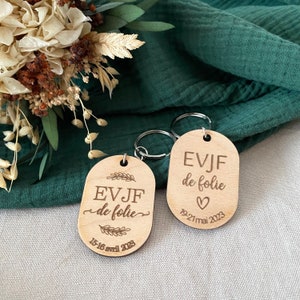 Set of EVJF souvenir key rings - Wood - Personalized gift