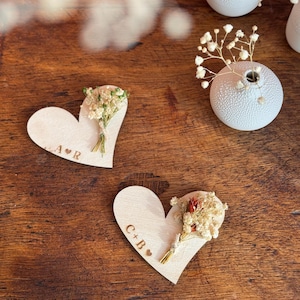 Set di magneti floreali personalizzati - Regali per invitati a nozze - Fiori secchi