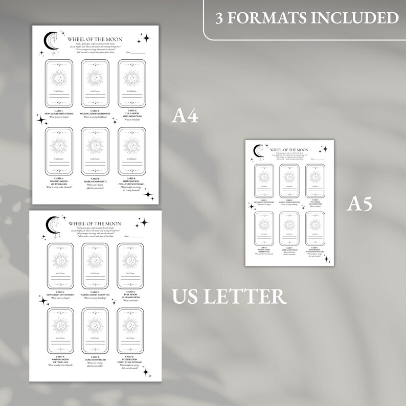 Moon Phase Tarot Spread | Lunar Cycle Wheel (PDF) - Etsy Australia