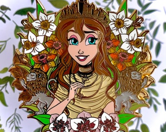 Jane as Cybele Goddess Inspired Gold Fantasy Enamel Pin Collectable Series