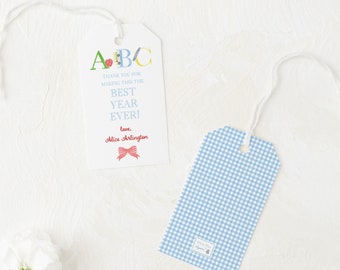 Best Year Ever // PRINTED Watercolor 2 x 3.5 Gift Tag // Teacher Appreciation Gift // Personalized // Thank You Gift Tag