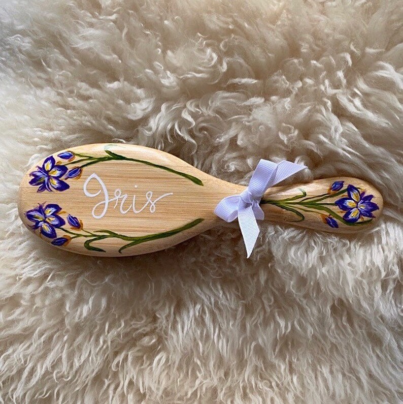 Personalised Hairbrush Handpainted Hairbrush Name Etsy