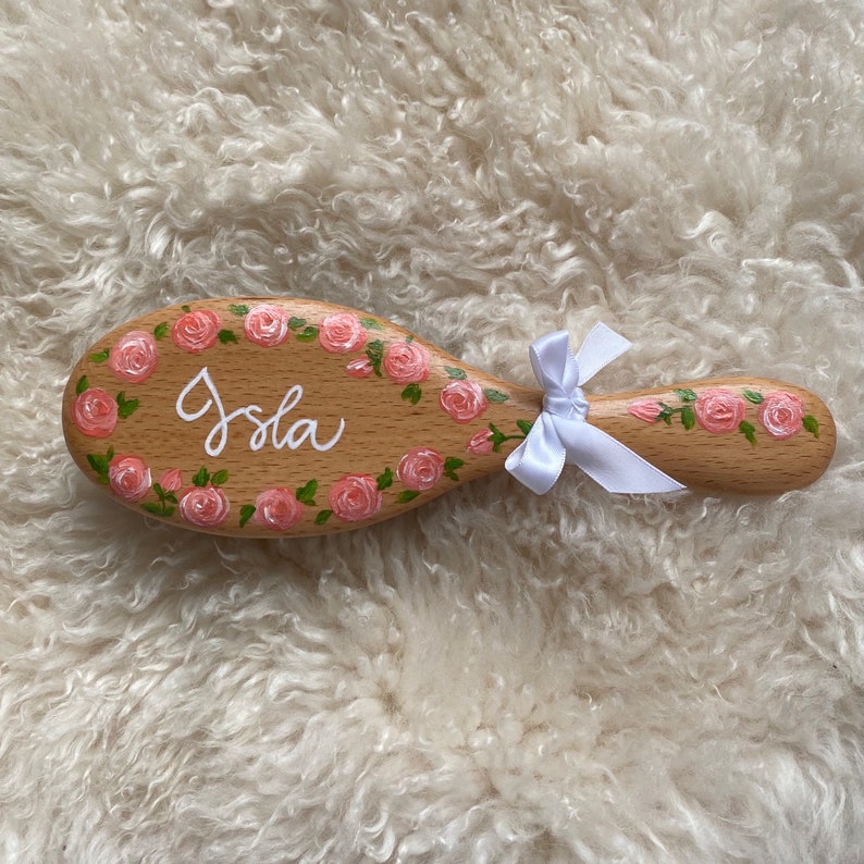 Personalised Hairbrush Handpainted Hairbrush Name Etsy