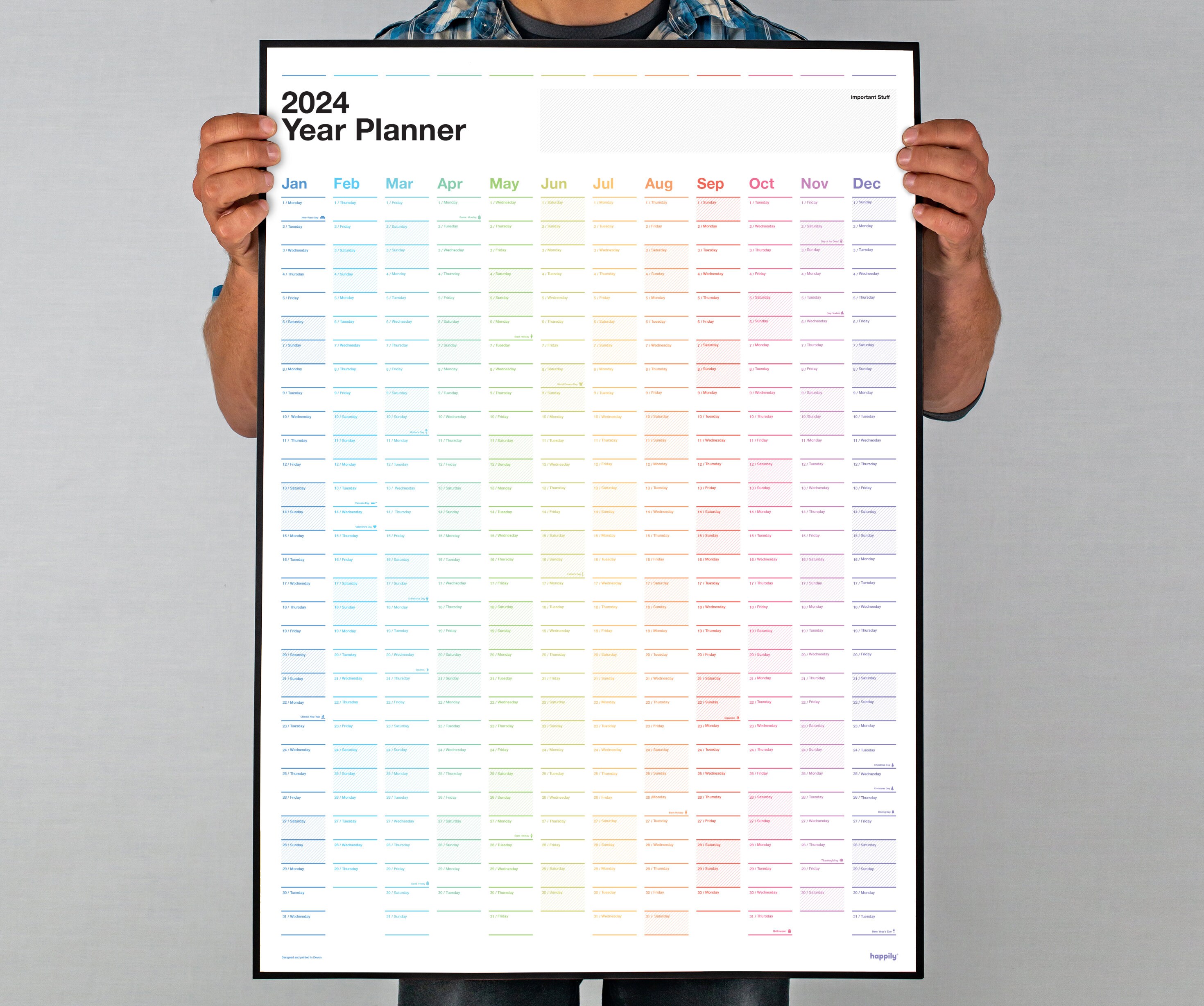 Large Premium 2024 Wall Planner // Wall Calendar // Year Planner // 49