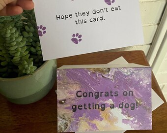 homework dog birthday Congrats on Getting a Dog Greeting Card - 4"x6" - New Dog - Puppy