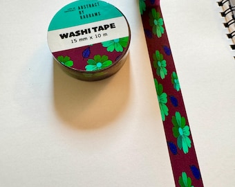 Cinta washi de flores y hojas