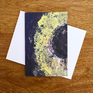 Abstract Artwork Greeting Card - Sunflower - 4&quot;x6&quot; - Blank Inside - Just Because - Happy Birthday - Congratulations
