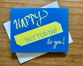 Feliz día de la mantequilla para ti - Tarjeta de cumpleaños con temática de mantequilla