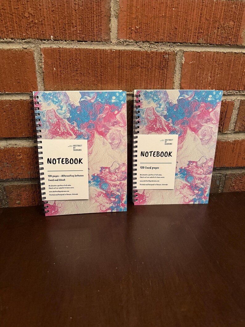 Blue and Pink Soft Touch Cover Spiral Journal - 5.5