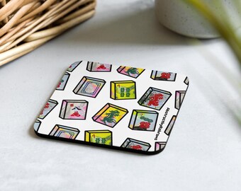 Posavasos de fichas de Mahjong: coloridos posavasos con corcho dibujados a mano