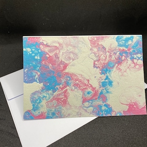 Carte de voeux peinte Trans Pride - 10 x 15 cm - rose et bleu - vous êtes aimé - je suis si content que vous soyez - félicitations pour votre sortie - vierge