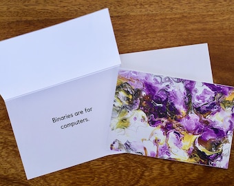 Non-Binary Pride Greeting Card: Abstract Fluid Art (4"x6")