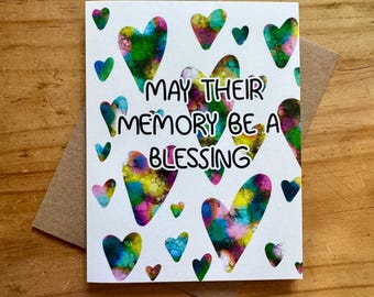 Que su memoria sea una bendición (Tarjeta de felicitación)