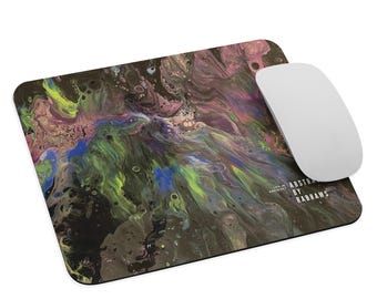 Abstract Northern Lights Mouse Pad: Fun Desk Accessory