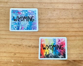 Pegatina con forma de Wyoming State - Trans - Orgullo Progresivo - LGBTQ