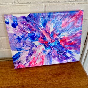 Bisexual Pride Pour Painting - &quot;You are Loved #48&quot; - 9&quot;x12&quot; - Subtle Pride Art - Fluid Artwork - Bi Pride