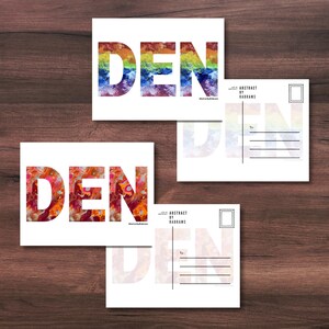 Carte postale abrégée Denver, DEN, 4,25 x 5,5 po., arc-en-ciel