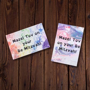 Mazel Tov on Your Be Mitzvah Greeting Card - Rainbow - Pastel - 4&quot;x6&quot; - Blank Inside - Jewish