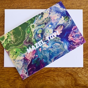 Mazel Tov Greeting Card - Abstract Painting - Blank Card - 4&quot;x6&quot;