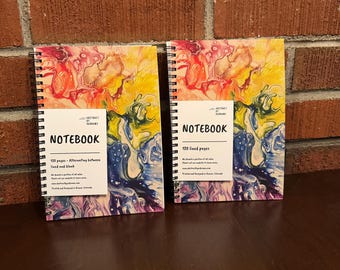 Rainbow Abstract Art Journal: Soft Touch Cover, Lined/Blank Pages