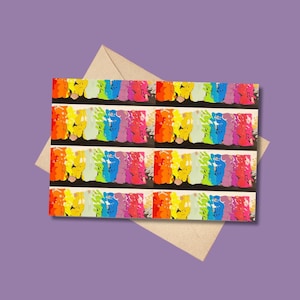 Carte abstraite arc-en-ciel - 10 x 15 cm - vierge à l'intérieur - 100 % papier PCW - tous les jours - anniversaire - félicitations - fierté - Slay Queen