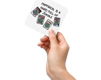 La felicidad es un puñado de comodines - Posavasos con respaldo de corcho - 1 posavasos