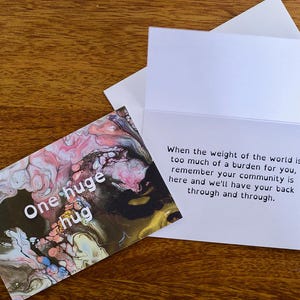 Une énorme carte de vœux | carte de condoléances | Envoyer des câlins | 4"x6" | Deuil | Carte vie stressante | Je pense à vous
