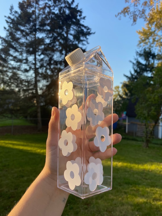 Flower Milk Carton Water Bottle