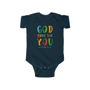 Bóg dał mi twoje serce Wir pozytywny słodki zabawny inspiracja niemowlęcy Jersey body INFBS000052