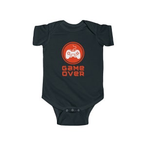Game Over Console Red Pozytywny Uroczy Zabawny Inspiracja Niemowlęcy Jersey Bodysuit INFBS000017