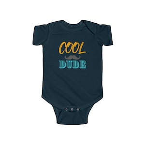 Cool Dude Moustache Pozytywny Uroczy Zabawny Inspiracja Niemowlęcy Jersey Body INFBS000013