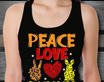 Peace Love Bunny Unisex Tank Top Inspirational Motivational Funny TN000975