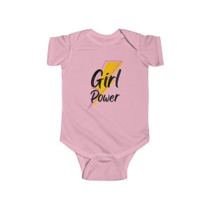 Girl Power Lightning Pozytywny Uroczy Zabawny Inspirujący Niemowlęcy Jersey Body INFBS000020