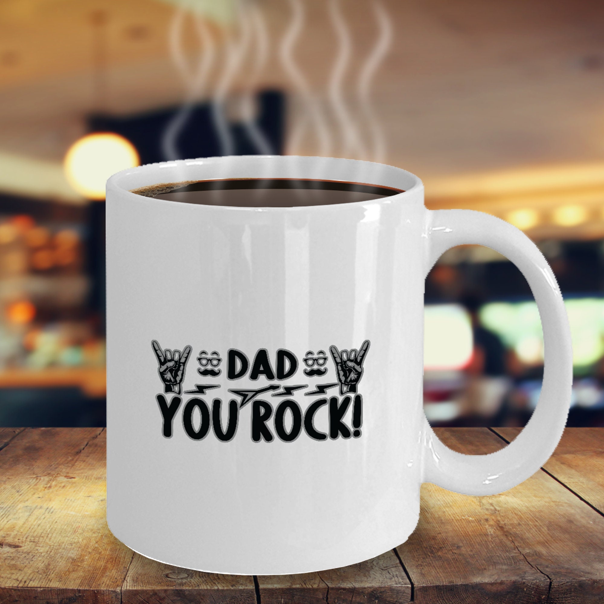 Dad, You Rock! Coffee Mug Funny Inspirational Motivational MG000320