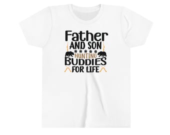 Padre e hijo, compañeros de caza para toda la vida (oso), camiseta juvenil de manga corta con inspiración positiva, adorable y divertida, YHTS000060