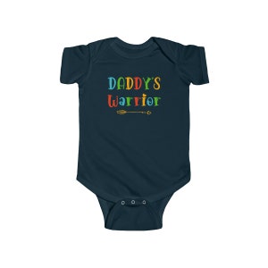 Daddy's Warrior Arrow Positive Cute Funny Inspiration Body niemowlęce Jersey INFBS000050