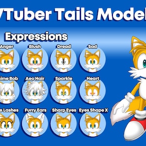Live2d Vtuber Virtual Avatar Model: Customizable Tails Avatar - Etsy