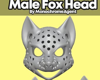 3D Printable Files - Male Fox Head Base [DIGITAL STL FILES]