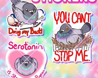 Adesivos motivacionais de pombo de 7,6 cm [EM ESTOQUE]