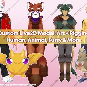 Custom VTuber Model Commission Furry/Human/Animal | ARTWORK + RIGGING