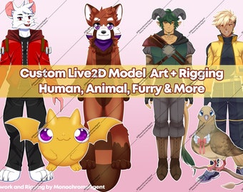 Custom VTuber Model Commission Furry/Human/Animal | ARTWORK + RIGGING